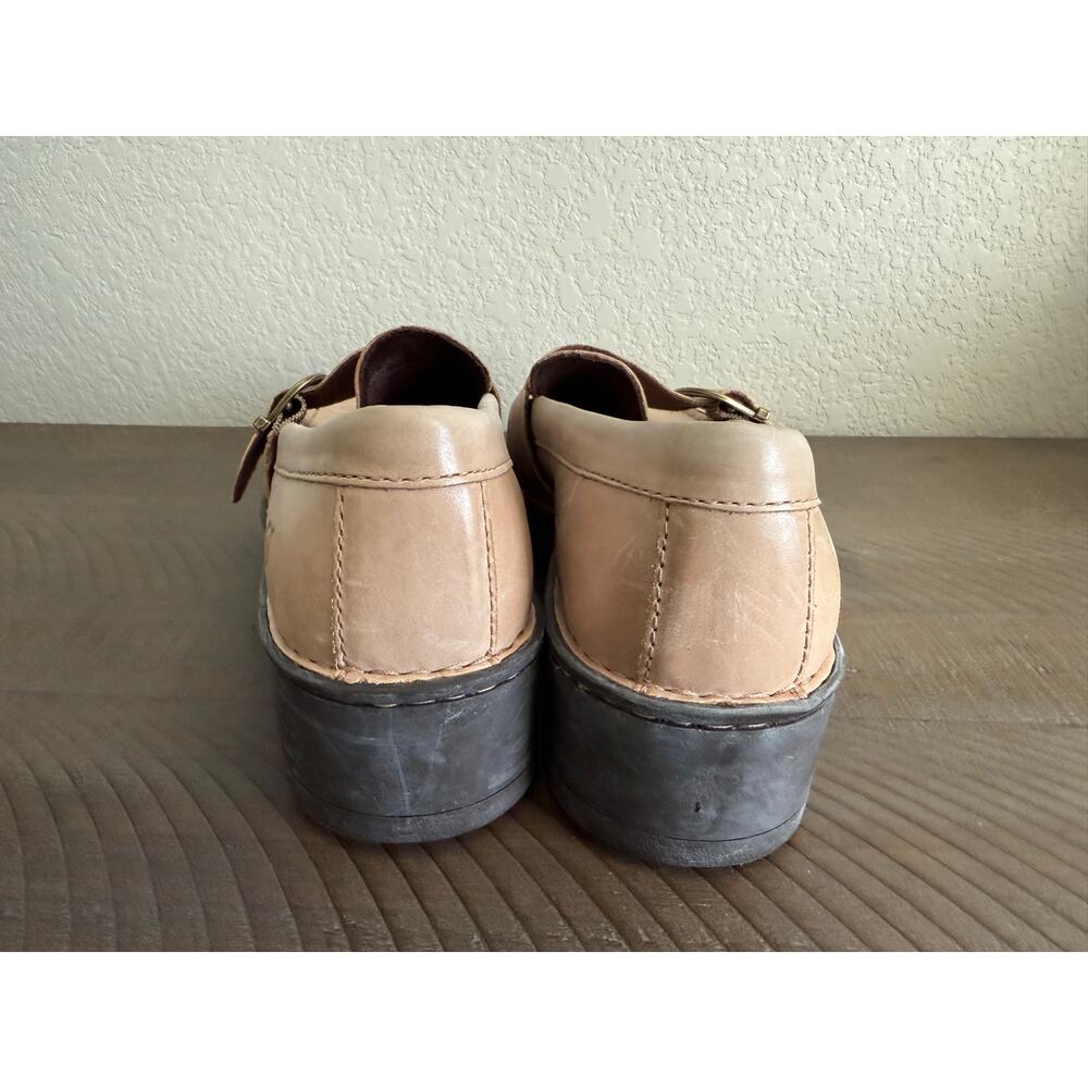 Born Pink-Tan Leather Lug Sole Loafers with Buckle - Picture 9 of 9